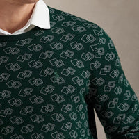 RLX Golf Pullover - CoolMax Merino Crew Neck - Green Multi FA25