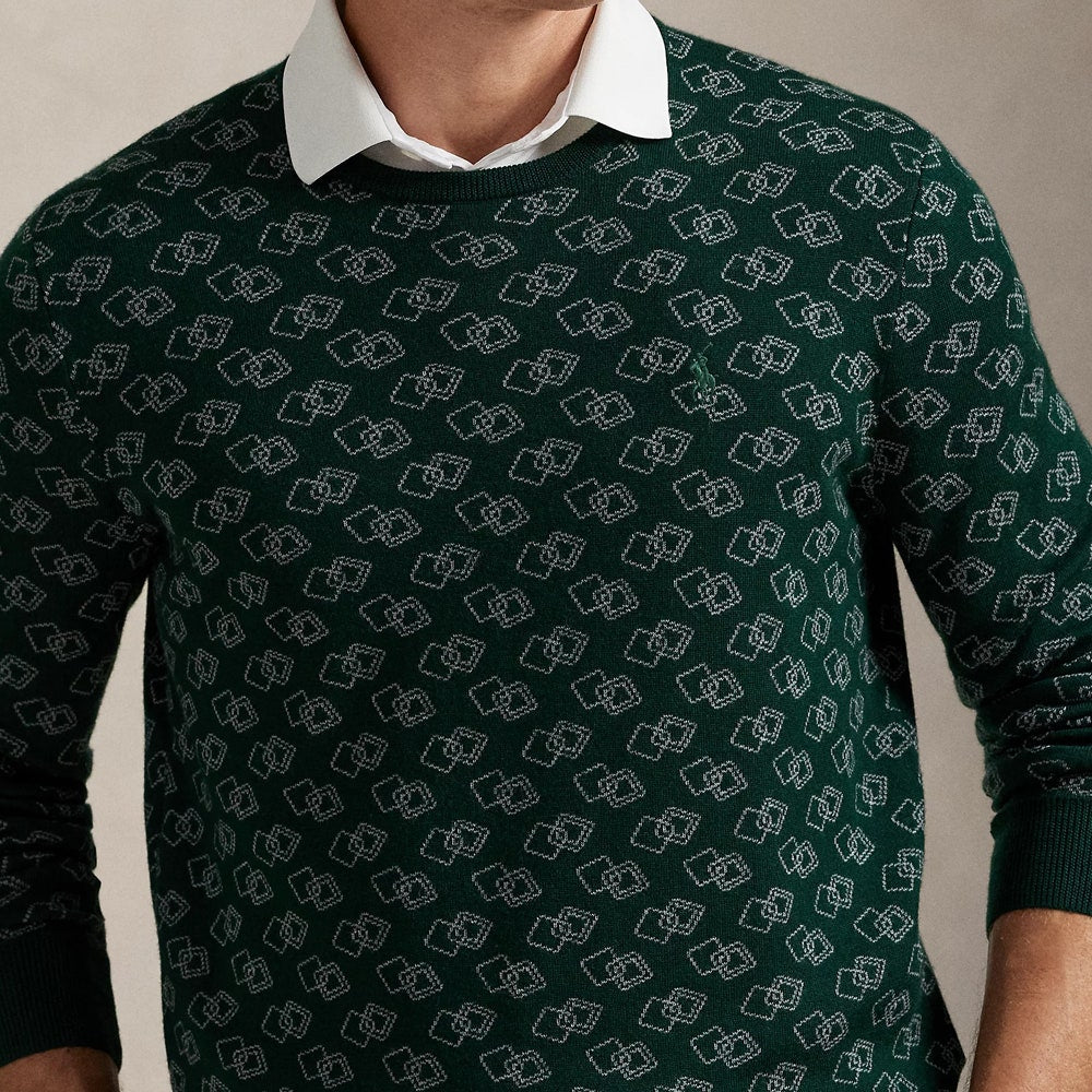 RLX Golf Pullover - CoolMax Merino Crew Neck - Green Multi FA25