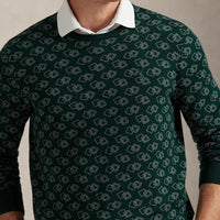 RLX Golf Pullover - CoolMax Merino Crew Neck - Green Multi FA25
