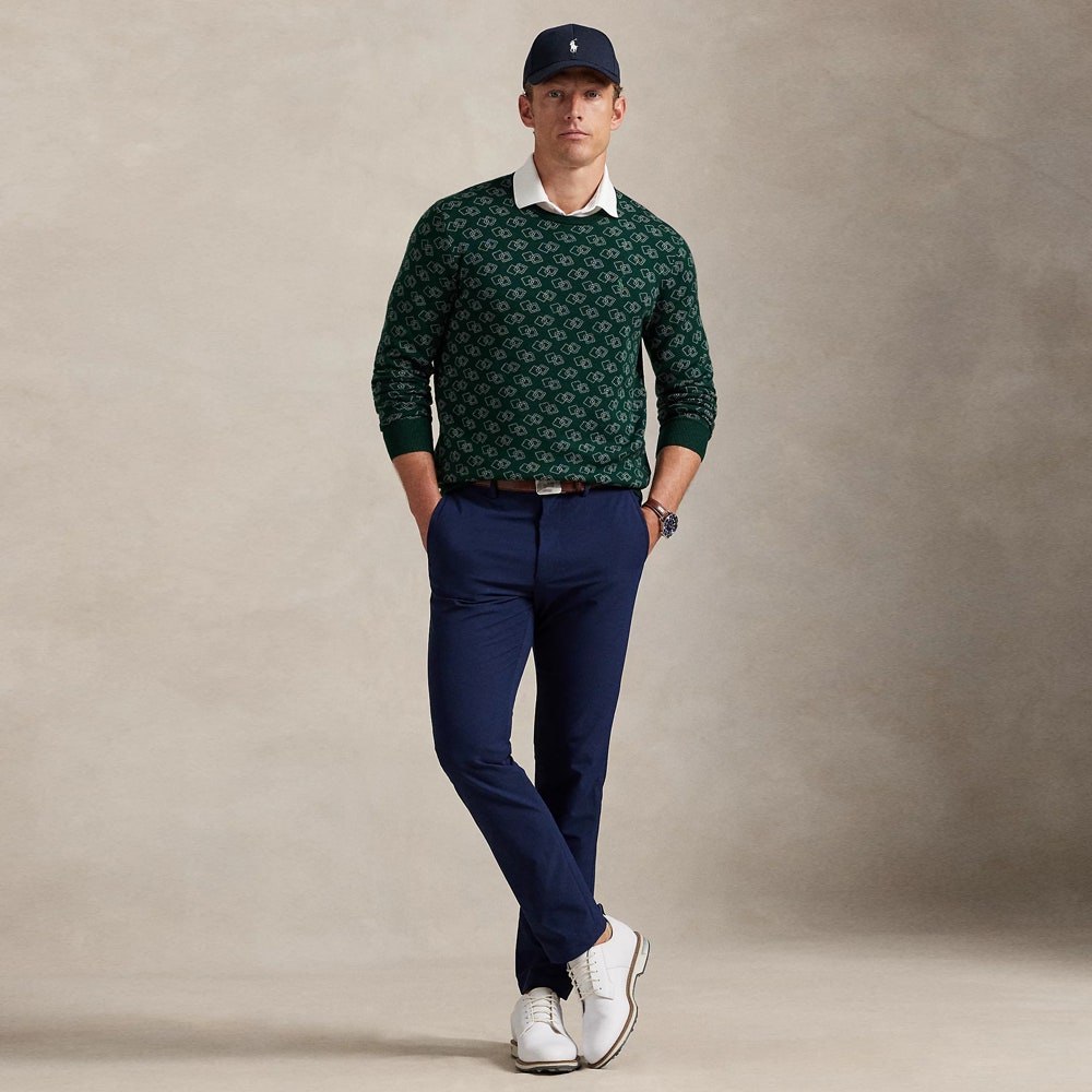 RLX Golf Pullover - CoolMax Merino Crew Neck - Green Multi FA25