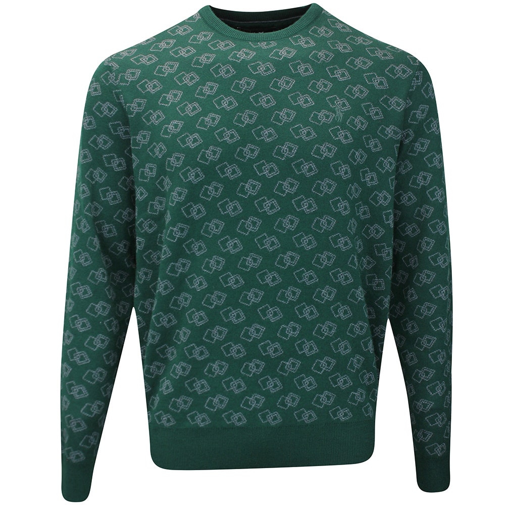 RLX Golf Pullover - CoolMax Merino Crew Neck - Green Multi FA25