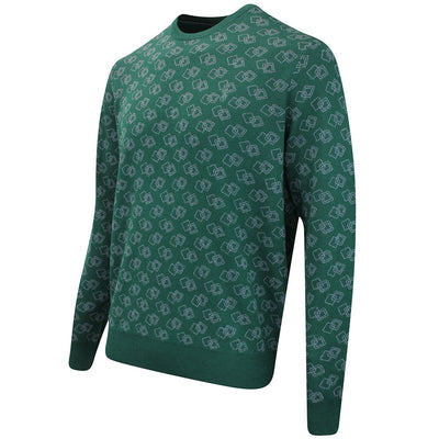 RLX Golf Pullover - CoolMax Merino Crew Neck - Green Multi FA25