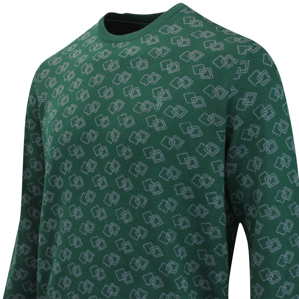 RLX Golf Pullover - CoolMax Merino Crew Neck - Green Multi FA25
