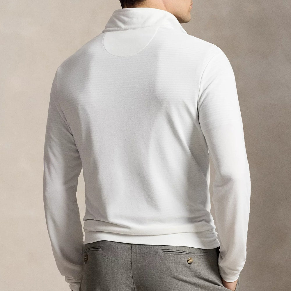 RLX Golf Pullover - RL Tour Pro Logo Heather QZ - Ceramic White AW26