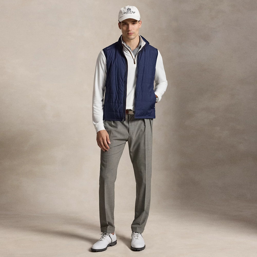 RLX Golf Pullover - RL Tour Pro Logo Heather QZ - Ceramic White AW26
