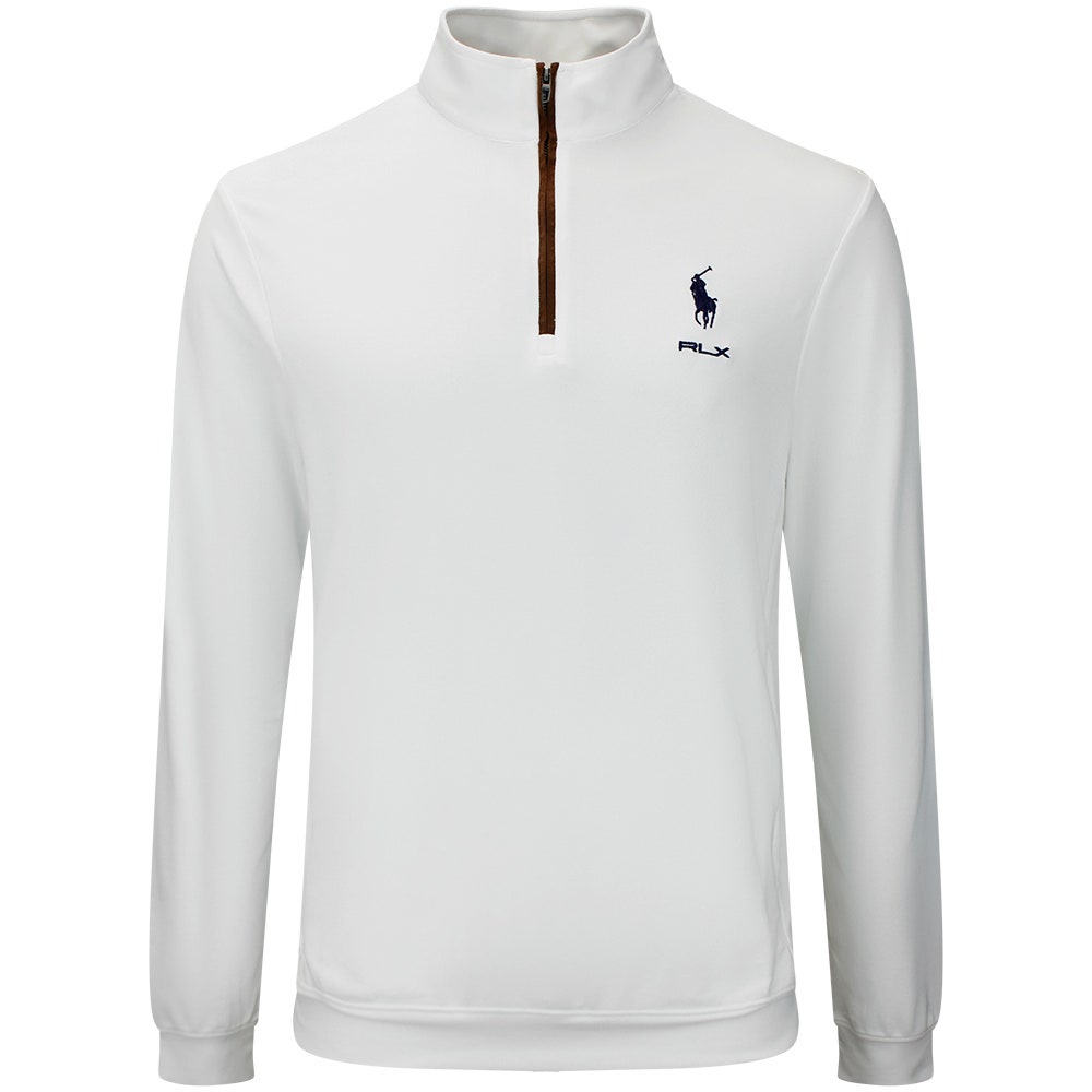 RLX Golf Pullover - RL Tour Pro Logo Heather QZ - Ceramic White AW26