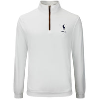 RLX Golf Pullover - RL Tour Pro Logo Heather QZ - Ceramic White AW26