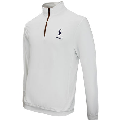 RLX Golf Pullover - RL Tour Pro Logo Heather QZ - Ceramic White AW26