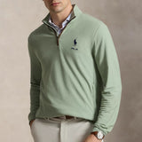 RLX Golf Pullover - RL Tour Pro Logo Heather QZ - Light Green AW26