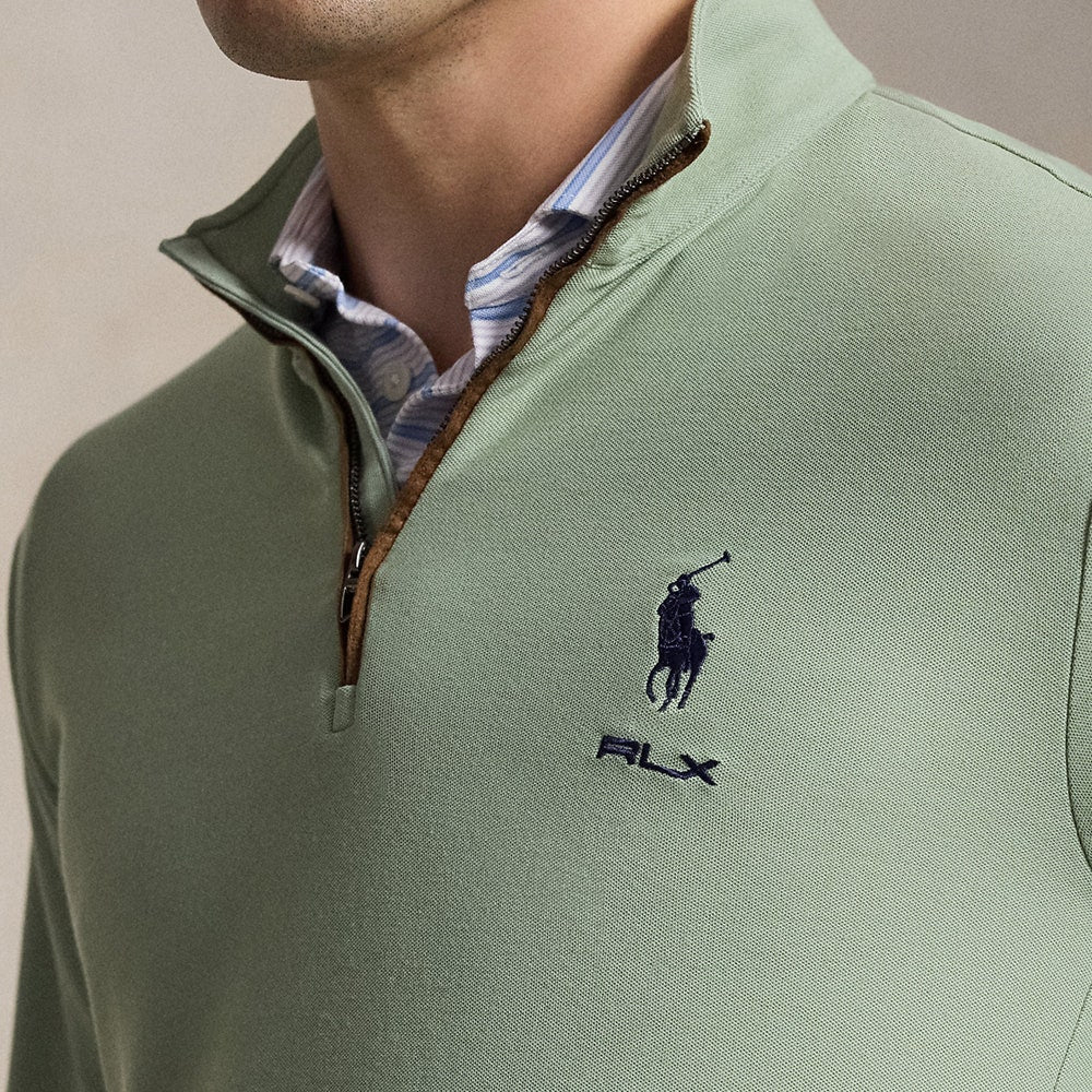 RLX Golf Pullover - RL Tour Pro Logo Heather QZ - Light Green AW26