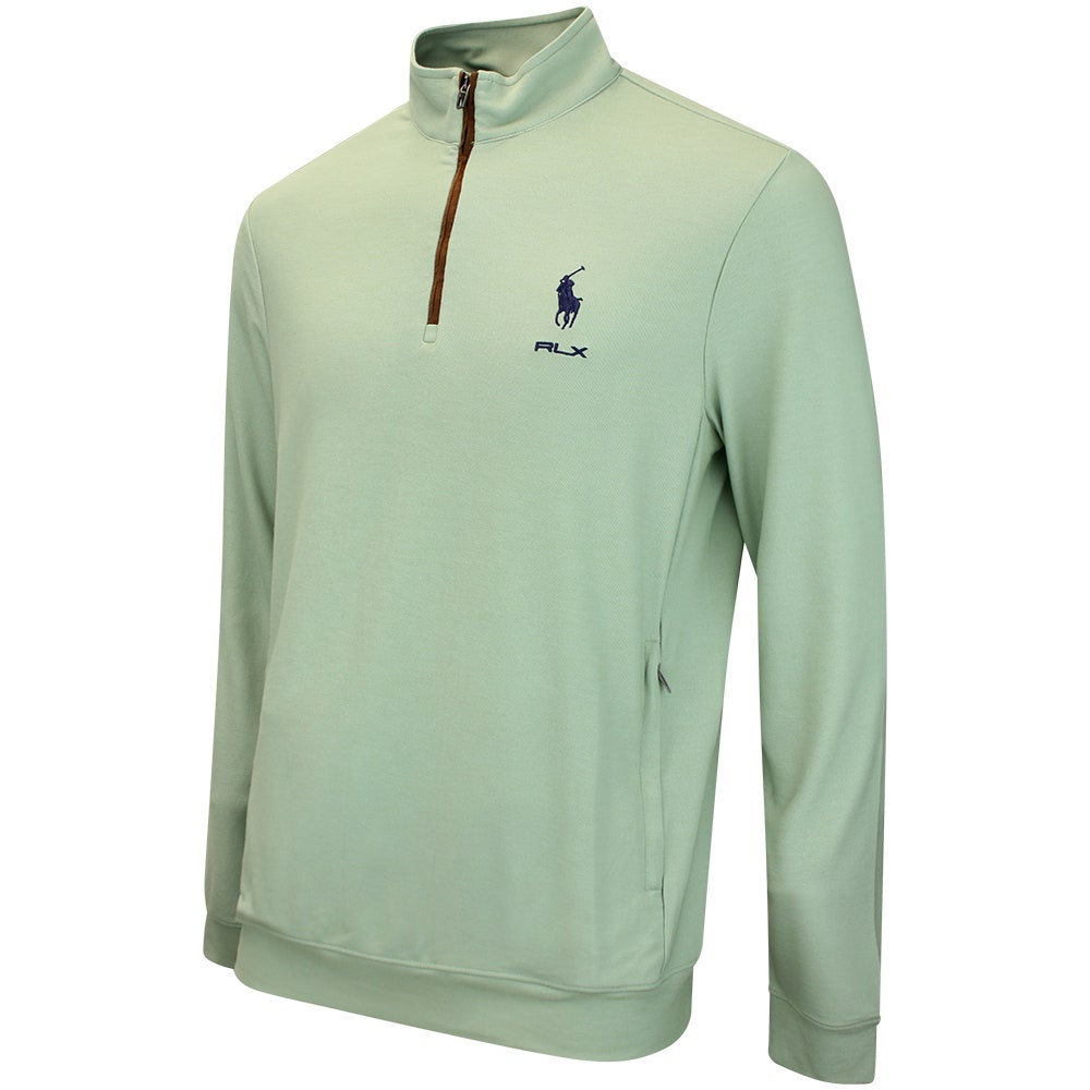 RLX Golf Pullover - RL Tour Pro Logo Heather QZ - Light Green AW26