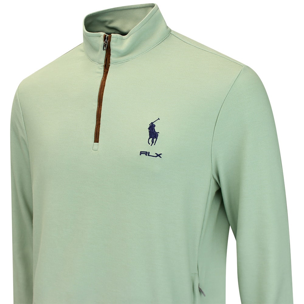 RLX Golf Pullover - RL Tour Pro Logo Heather QZ - Light Green AW26