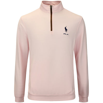 RLX Golf Pullover - RL Tour Pro Logo Heather QZ - Powder Pink AW26