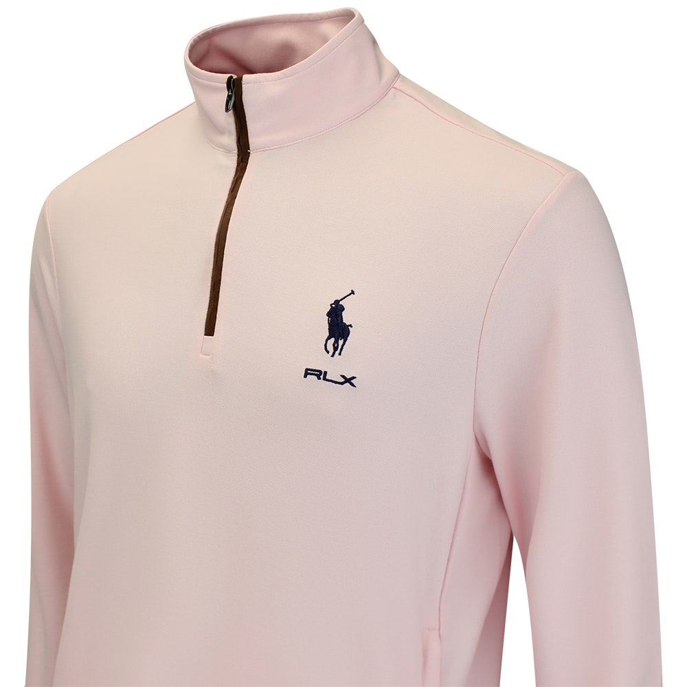RLX Golf Pullover - RL Tour Pro Logo Heather QZ - Powder Pink AW26