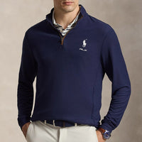 RLX Golf Pullover - RL Tour Pro Logo Heather QZ - Refined Navy AW26