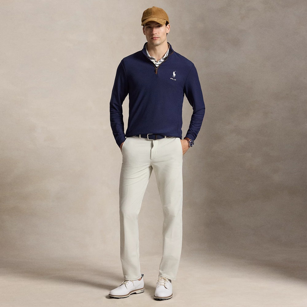 RLX Golf Pullover - RL Tour Pro Logo Heather QZ - Refined Navy AW26