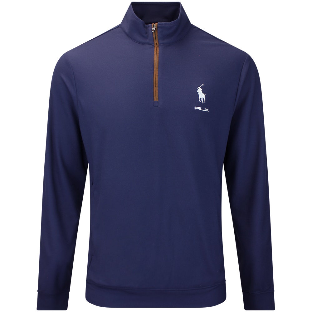 RLX Golf Pullover - RL Tour Pro Logo Heather QZ - Refined Navy AW26