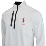RLX Golf Pullover - RL Tour Pro Logo Lux Jersey - White - Pink FA25