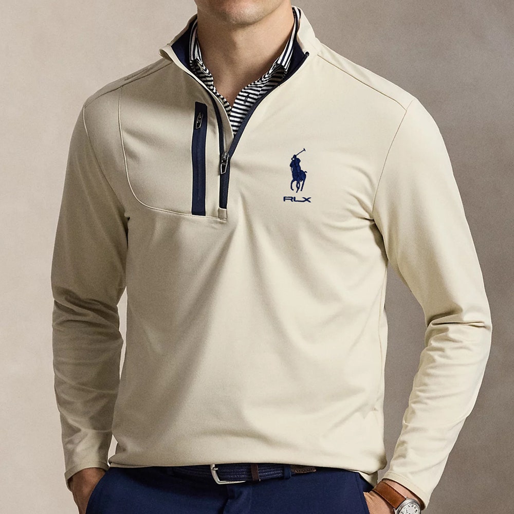 RLX Golf Pullover - RL Tour Pro Logo Lux QZ - Basic Sand AW26