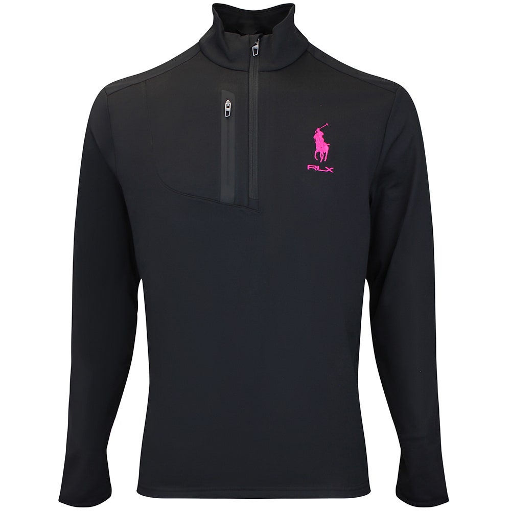 RLX Golf Pullover - RL Tour Pro Logo Lux QZ - Black - Fuchsia SS26