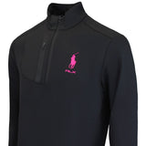 RLX Golf Pullover - RL Tour Pro Logo Lux QZ - Black - Fuchsia SS26