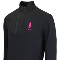 RLX Golf Pullover - RL Tour Pro Logo Lux QZ - Black - Fuchsia SS26