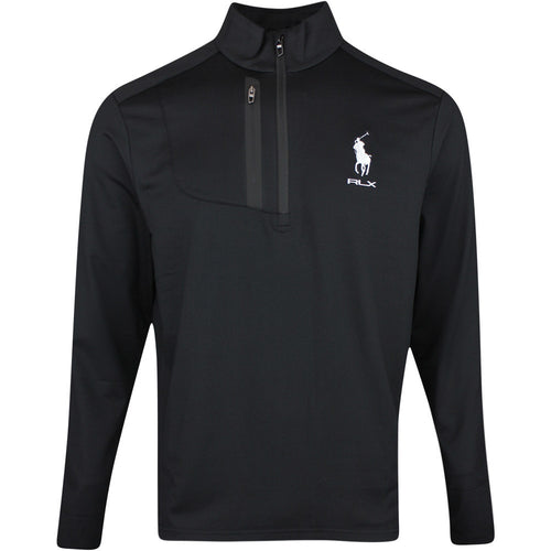 RLX Golf Pullover - RL Tour Pro Logo Lux QZ - Black - White SS26