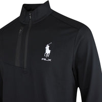RLX Golf Pullover - RL Tour Pro Logo Lux QZ - Black - White SS26