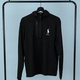 RLX Golf Pullover - RL Tour Pro Logo Lux QZ - Black - White SS26