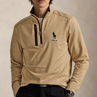 RLX Golf Pullover - RL Tour Pro Logo Lux QZ - C. Camel SS26