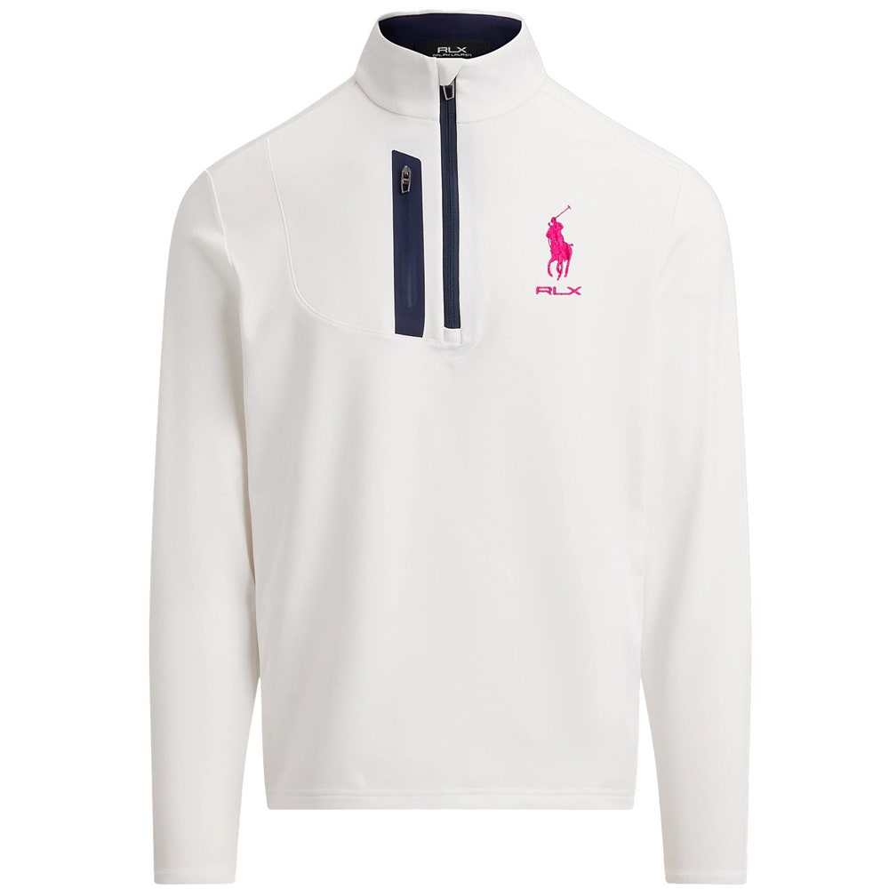 RLX Golf Pullover - RL Tour Pro Logo Lux QZ - C. White - Fuchsia SS26