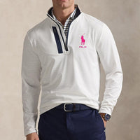 RLX Golf Pullover - RL Tour Pro Logo Lux QZ - C. White - Fuchsia SS26
