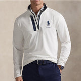 RLX Golf Pullover - RL Tour Pro Logo Lux QZ - C. White - Navy SS26