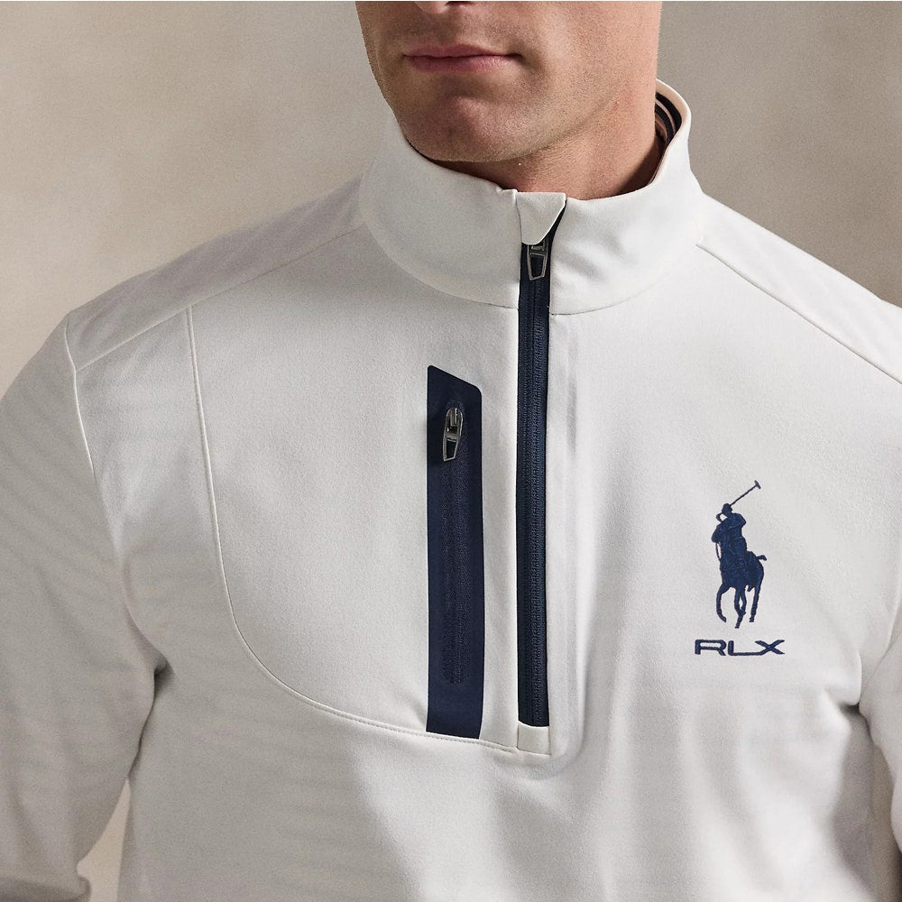 RLX Golf Pullover - RL Tour Pro Logo Lux QZ - C. White - Navy SS26