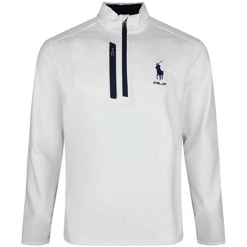 RLX Golf Pullover - RL Tour Pro Logo Lux QZ - C. White - Navy SS26