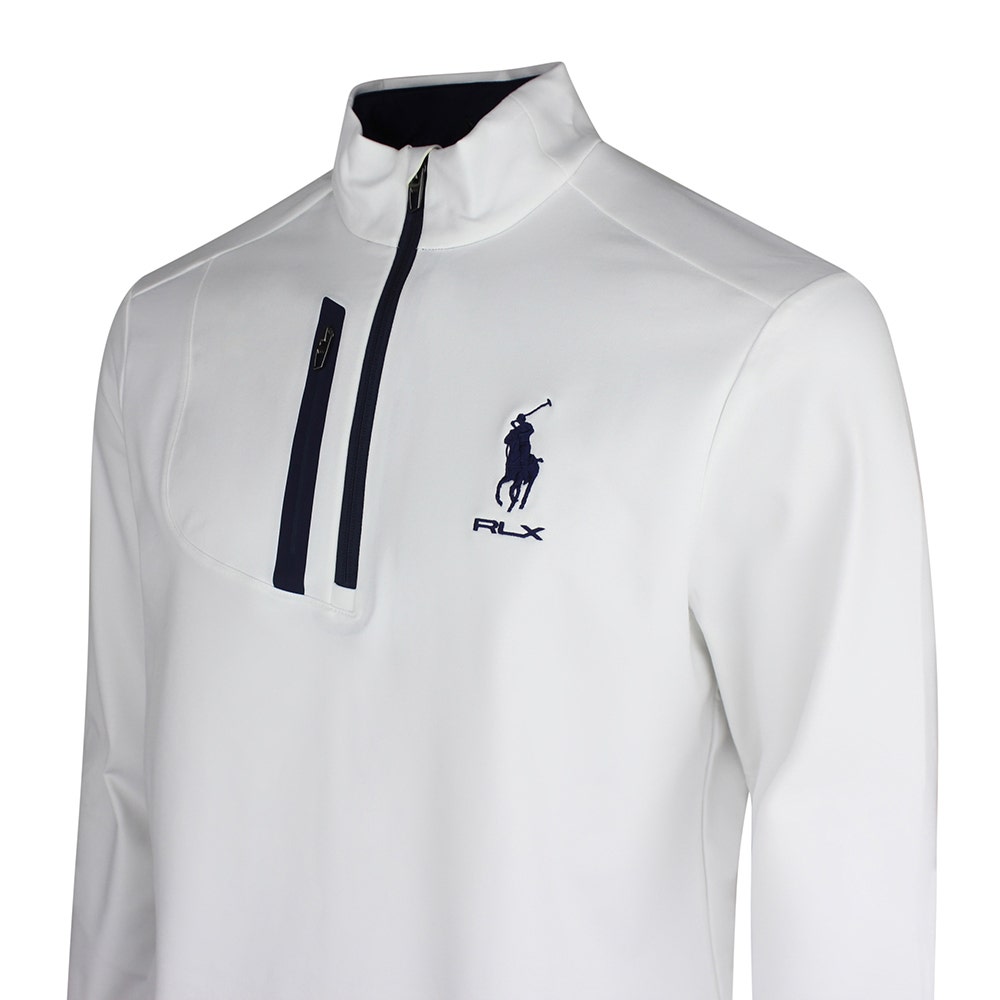 RLX Golf Pullover - RL Tour Pro Logo Lux QZ - C. White - Navy SS26