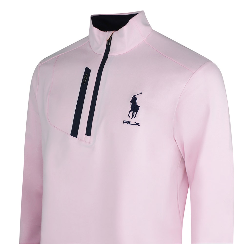 RLX Golf Pullover - RL Tour Pro Logo Lux QZ - Carmel Pink SS26