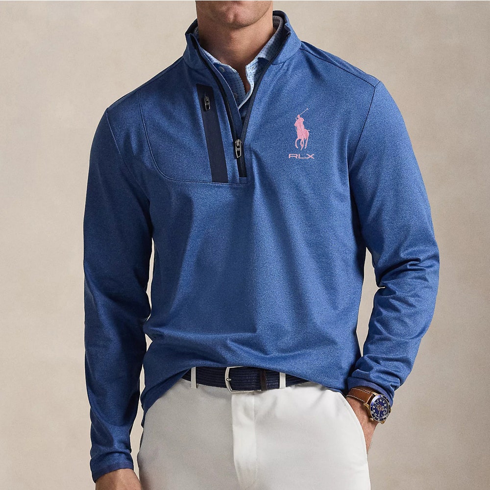 RLX Golf Pullover - RL Tour Pro Logo Lux QZ - Fog Blue SS26