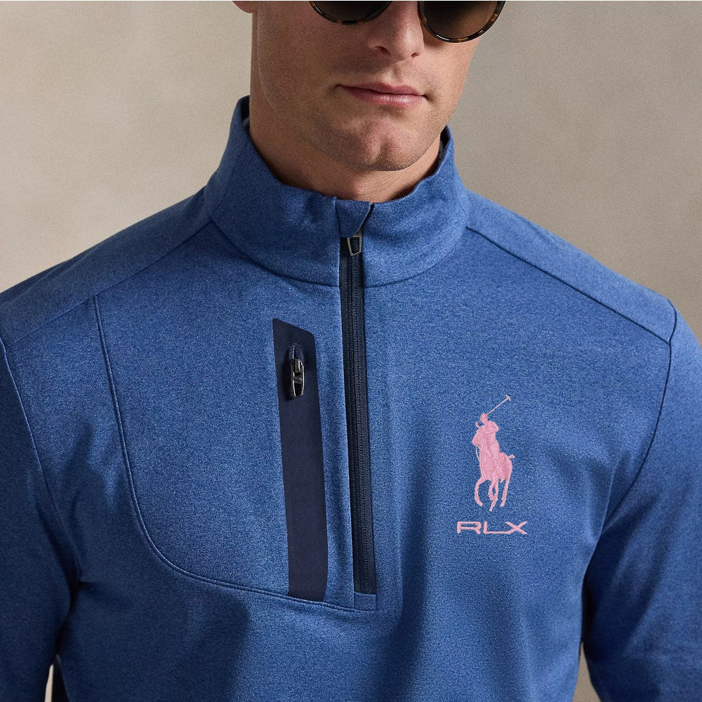 RLX Golf Pullover - RL Tour Pro Logo Lux QZ - Fog Blue SS26