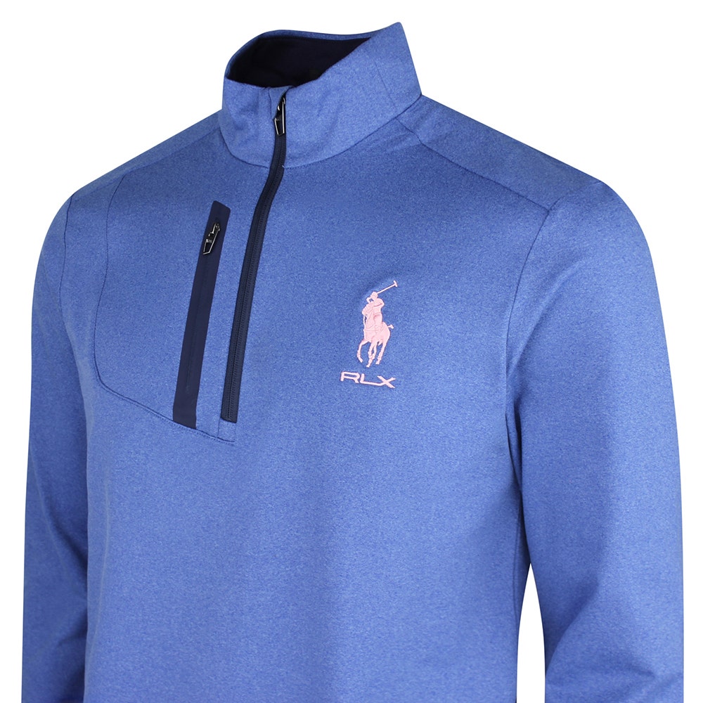 RLX Golf Pullover - RL Tour Pro Logo Lux QZ - Fog Blue SS26