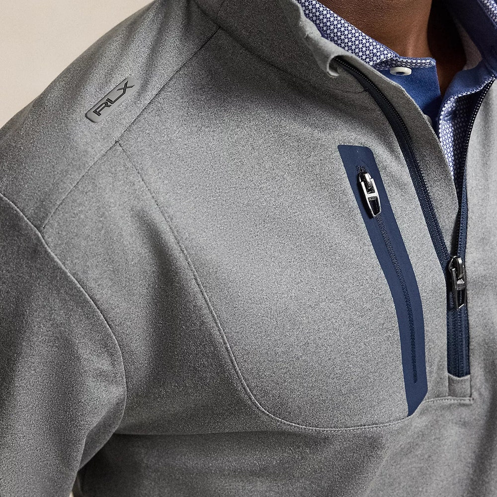 RLX Golf Pullover - RL Tour Pro Logo Lux QZ - M. Grey Heather AW26