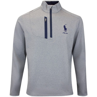 RLX Golf Pullover - RL Tour Pro Logo Lux QZ - M. Grey Heather AW26