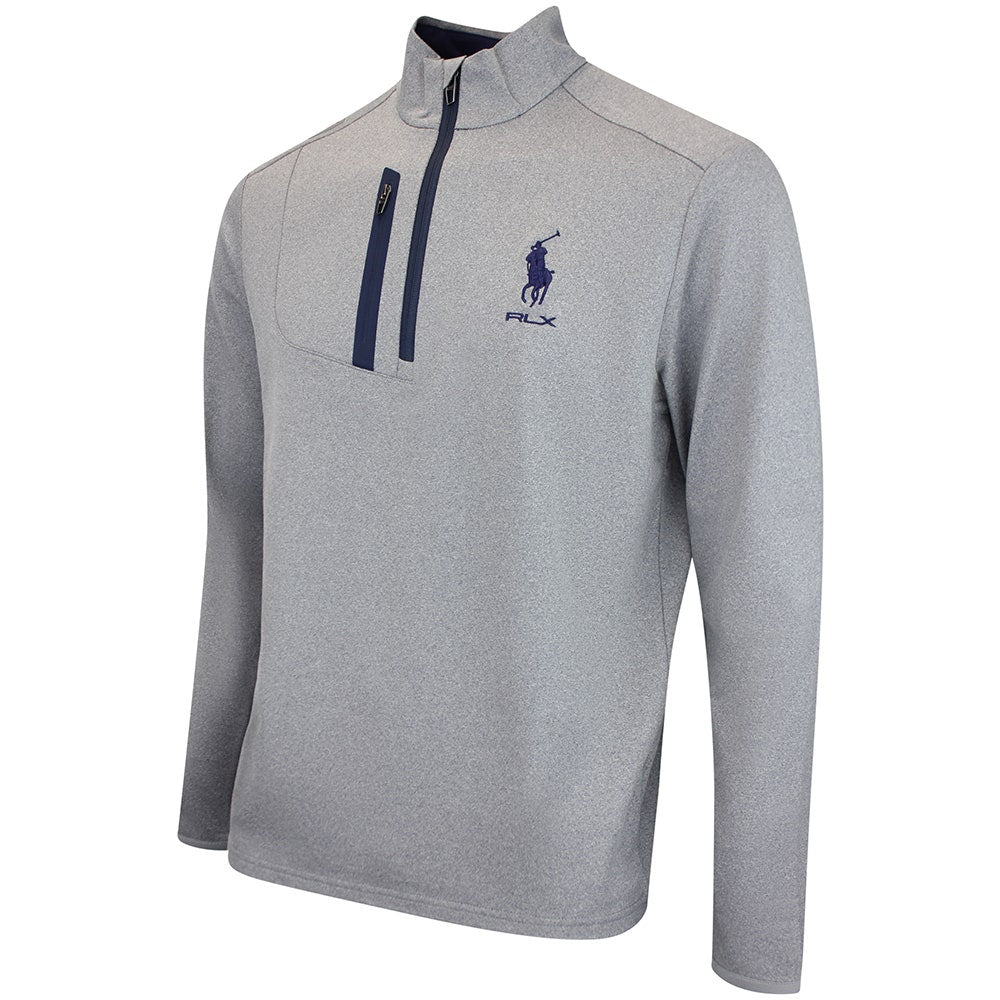 RLX Golf Pullover - RL Tour Pro Logo Lux QZ - M. Grey Heather AW26