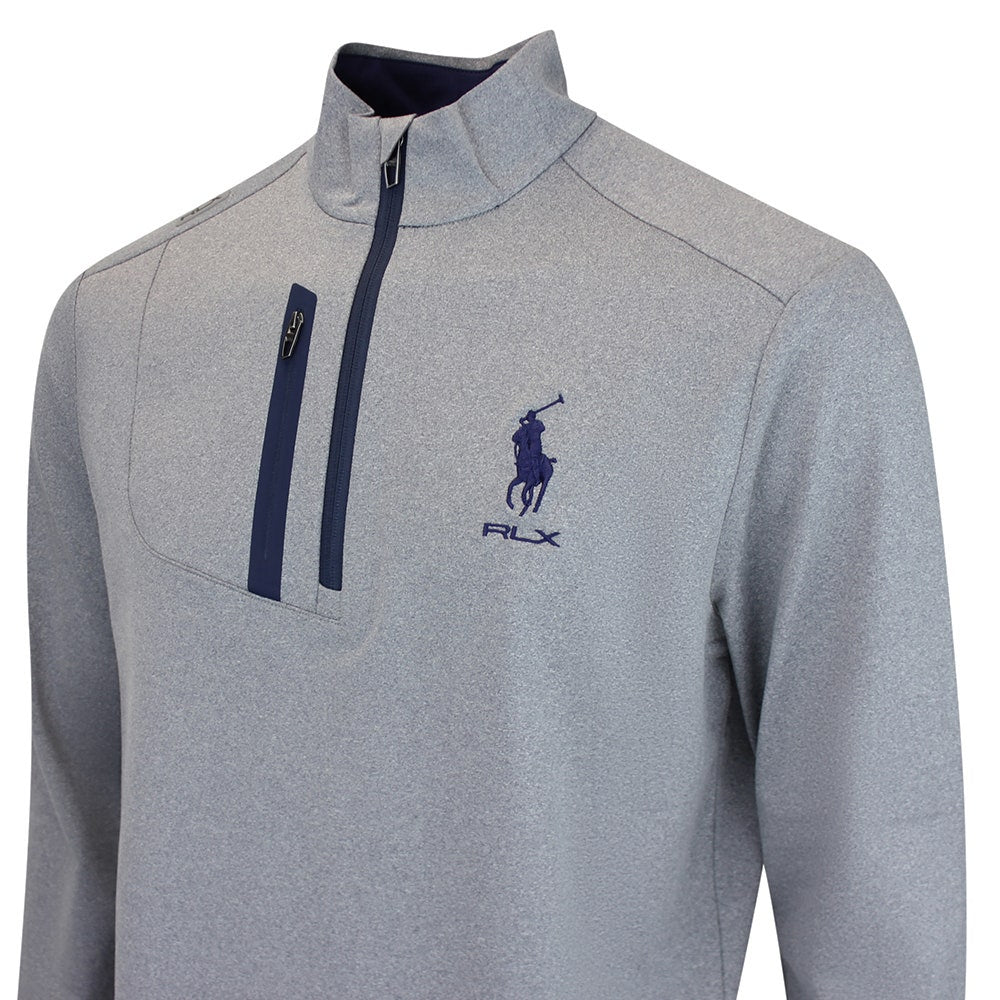 RLX Golf Pullover - RL Tour Pro Logo Lux QZ - M. Grey Heather AW26