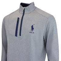 RLX Golf Pullover - RL Tour Pro Logo Lux QZ - M. Grey Heather AW26