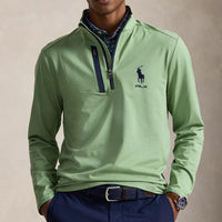 RLX Golf Pullover - RL Tour Pro Logo Lux QZ - O. Green SS26