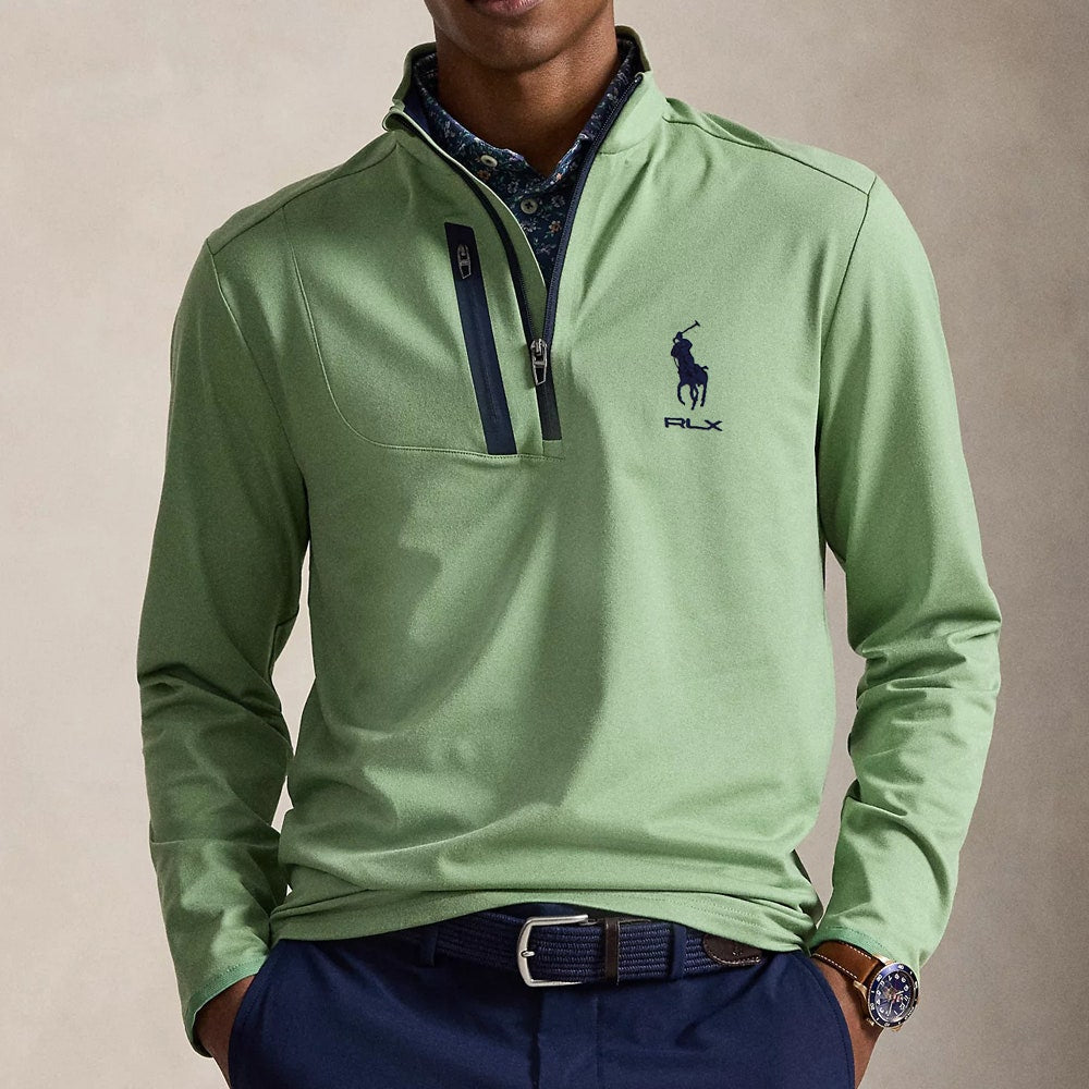 RLX Golf Pullover - RL Tour Pro Logo Lux QZ - O. Green SS26