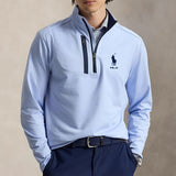 RLX Golf Pullover - RL Tour Pro Logo Lux QZ - Pebble Blue AW26