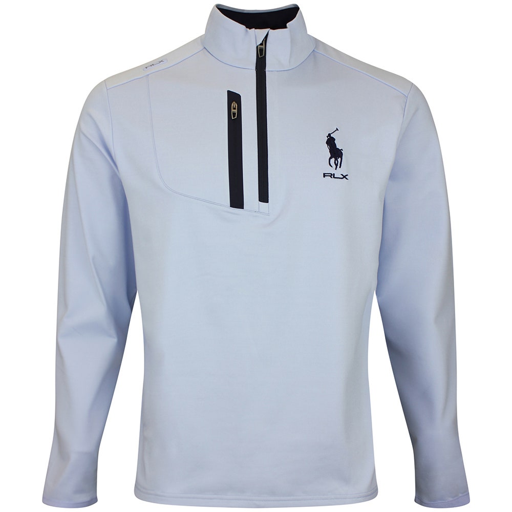 RLX Golf Pullover - RL Tour Pro Logo Lux QZ - Pebble Blue AW26