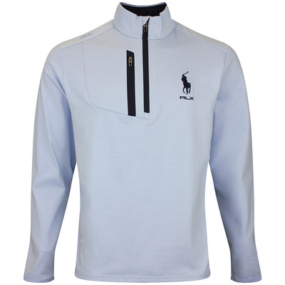 RLX Golf Pullover - RL Tour Pro Logo Lux QZ - Pebble Blue AW26